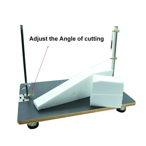110V Hot Wire Foam Cutter Table With Foot Pad 24W Thermal Foam Cutting Machine for angled cuts on Styrofoam blocks.