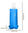 Blue foldable soft water bottle, 250ml/8fl oz, Foldable Soft Water Bottle That Is Leakproof And Packable For Travel Hikes And Camping.