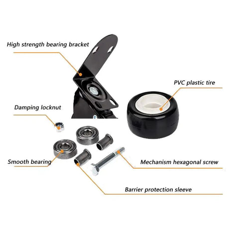Ridiculously Smooth Swivel Caster Wheels 4 Pack With Heavy Duty L Shaped Brackets 360 Spin Silent Black Pvc Furniture Castors Rock Solid Reliable Daily Driver