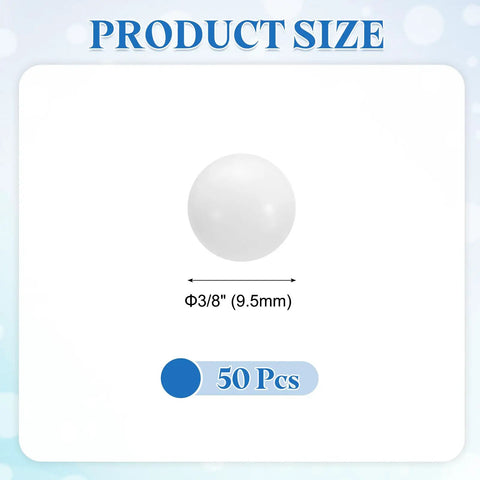 Three Eighths Inch POM Bearing Balls 50 Pack Solid Plastic Precision Balls For Drawer Sliders And Table Rollers Pro Grade Durable DIY Friendly Hardware And Industrial Projects, 3/8in 50 pcs