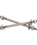 Stainless Steel Heavy Duty Pro Grade Built To Last Double Ended Through Wall Bolt Kit With Nuts And Washers M10 Size 14 Lengths