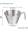 Two Pack 3.4 Oz Stainless Steel Espresso Dosing Cups With Handle V Shaped Spout And Built In Scale Barista Grade Gear