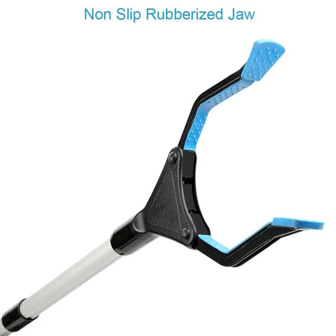 32 Inch Reacher Tool For Easy Trash Pickup And Litter Cleanup, Lightweight Long Grabber Claw With Folding Design, Mobility Aid For Elderly, Nabber And Arm Extension, Blue