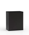 Side view of Heavy-Duty Resin Outdoor Storage Cabinet For Garage And Shed, 30 In W By 20.25 In D By 36 In H, Dark Grey Base