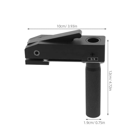 Side view of black Portable Workbench Clamp On Table Vise With Quick Clamping And Multifunctional Design, showing dimensions
