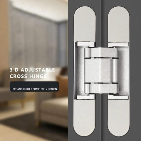 Heavy Duty Invisible Concealed 3 Way Adjustable Butt Hinge For Wooden Doors With 180 Degree Opening Zinc Aluminum Alloy 6 By 2.5 By 1 Inch Built To Last Easy Install For Commercial Residential Industrial Doors