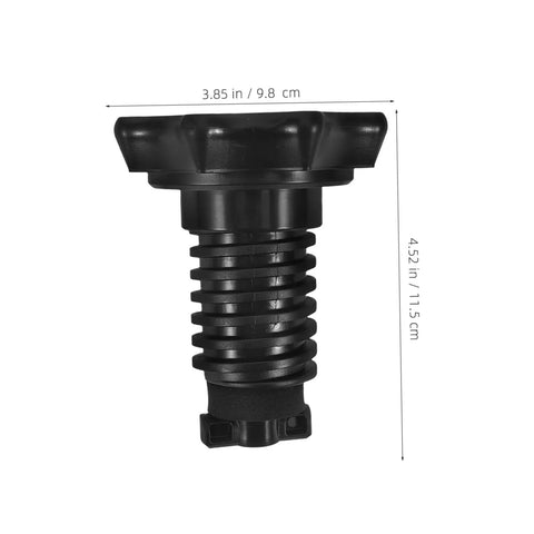 Black plastic spare tire hold down bolt for Audi, shown with dimensions. Beefy Spare Tire Hold Down Bolt For Easy Installation Durable Tire Fastening Hardware Compatible With Audi Models High Strength Spare Wheel Carrier Bolt For Quick Secure Mount And Lasting Performance.