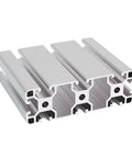 Durable Black 40120 T-Slot Aluminum Profile Extrusion Frame In Multiple Lengths For Custom Projects And Industrial Builds With Rust-Proof Alloy, showing multiple aluminum profiles.