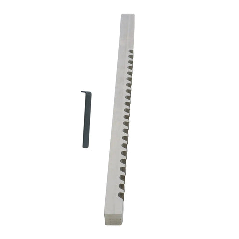 Pro Grade Three Eighth Inch C Standard HSS Keyway Broach Push Type Keyway Cutter with Shims on white background