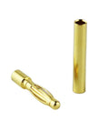 Gold Plated 2.0mm Bullet Banana Connectors Set, 30 Pairs (30 Male And 30 Female) showing detailed male connector and sleeve
