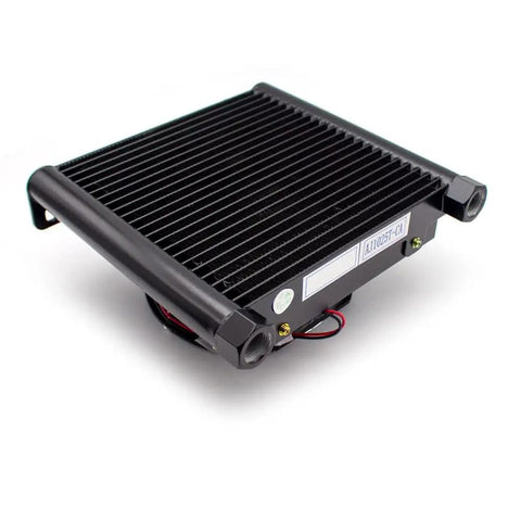 Heavy Duty Hydraulic Oil Cooler With 25 Lpm Flow 1.35 KW Cooling Power Aluminum Alloy Air Cooled Heat Exchanger Radiator For Industrial Equipment 3 MPa Max Working Pressure 34W Fan Ready With DC 12V Or AC Voltage Options