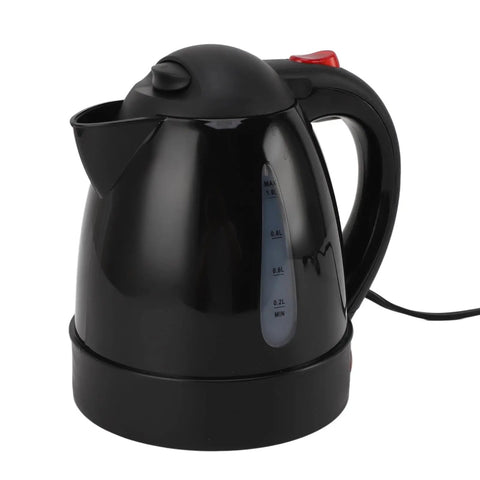 12V Car Water Heater Portable Electric Kettle With Auto Shut Off Safety Overheat Protection, black plastic, 1000ml size.