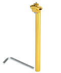 Universal 27.2x350mm Bike Seat Post In Gold Tone Aluminum Alloy, Extra Long With Adjustable Angle next to hex key