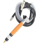 Right Angle Pneumatic Grinder Pen With 90 Degree Air Die Grinding Tool, compact design with hose for metal surface prepping.
