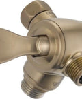 3 Way Shower Arm Diverter For Hand Shower, Brass Construction, ADA Flip Lever, One Half Inch IPS Inlet And Outlet, Champagne Bronze Finish