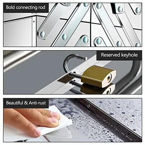 Tough as Nails Stainless Steel Tool Box Triple Layer Folding Design Portable Heavy Duty Storage Organizer Rugged Silver Case for Auto Repair Mechanics and DIY Projects 465X205X165mm Work Ready