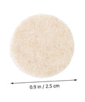 Front view of white wool felt wheel from 120Pcs Wool Felt Polishing Wheels Set With Shank For Rotary Polisher Pro Grade Wool Buffing Tools Kit.