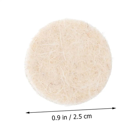 Front view of white wool felt wheel from 120Pcs Wool Felt Polishing Wheels Set With Shank For Rotary Polisher Pro Grade Wool Buffing Tools Kit.