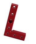 Orange Aluminum Alloy Self Centering Dowel Drill Guide And Center Scriber for woodworking, red L-shaped jig with holes
