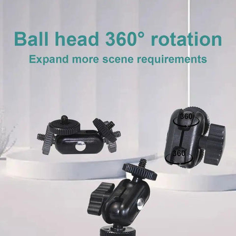 Double Ball Heads Magic Arm With 15mm Ball For 360 Degree Rotation And One Quarter Inch Screw Extend Mount For Camera Monitor Video Light Microphone And Tripod Beefy Aluminum Build, black
