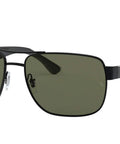 Dope Mens Square Sunglasses With Black Frames And Polarized Green Lenses, Lightweight Metal Nylon Frame, 58mm Wide, side view