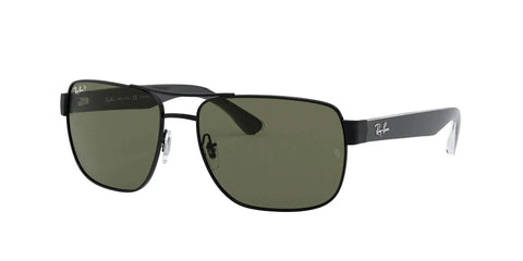 Dope Mens Square Sunglasses With Black Frames And Polarized Green Lenses, Lightweight Metal Nylon Frame, 58mm Wide, side view