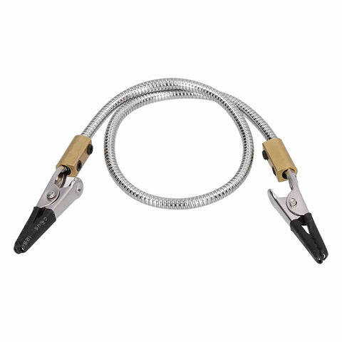 Adjustable Third Hand Soldering Tool With Dual Clips for Electronics Repair and PCB DIY, flexible metal arms, rubber sleeves.