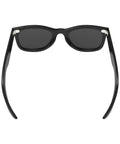Back view of black Wayfarer sunglasses frame showcasing stainless steel hinges compatible with 2 Pairs Replacement Screws Kit