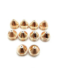 Pilot Arc CNC Plasma Cutting Torch Parts Kit with copper nozzles arrayed in two rows, suitable for high-temp use and easy maintenance.
