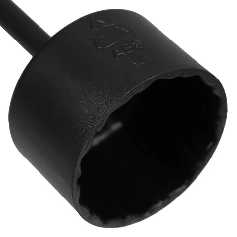 Close-up of black Nonslip Socket Ring Removal Tool for E14 E26 E27 G9 Lamps with ergonomic grip for easy installation.