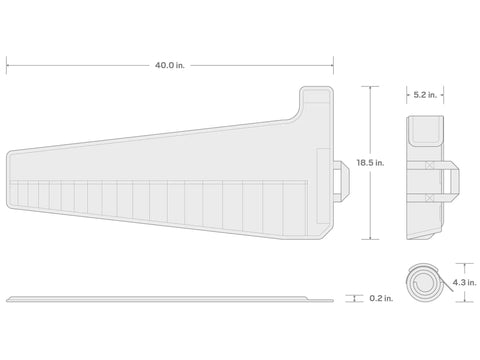 Diagram of 19 Tool 12 Point Ratcheting Wrench Roll Kit dimensions, 6 to 24 mm, OTP21207, made in USA, shown in outline.