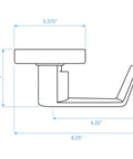 Diagram of Grade 2 Heavy Duty Cylindrical Lever Lockset ADA UL Listed Satin Chrome US26D Entry dimensions and measurements.