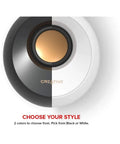 Close-up of Pebble 2.0 USB Powered Desktop Speakers With Far Field Drivers And Passive Radiators For PCs And Laptops Black Renewed