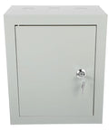 Front view of Weatherproof Outdoor Electrical Junction Box With Beefy Rugged Iron Enclosure And Mounting Plate Dustproof And Waterproof