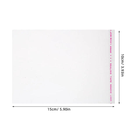 Self Sealing Clear Cookie Bags For Individual Packaging, 100 Pack, OPP Material Snack Bags, dimensions shown in image