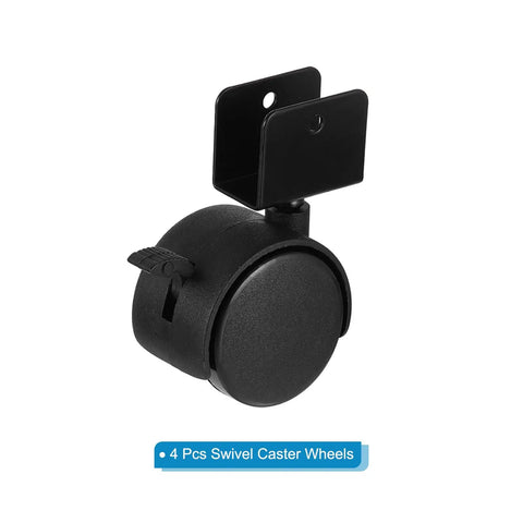 Top Shelf Ninja Quiet 2 Inch Swivel Caster Wheels Featuring Secure Locking Brake Plus Sturdy U Bracket 4 Pack Heavy Duty Roller Replacement For Cabinets Tables Smooth Glide Daily
