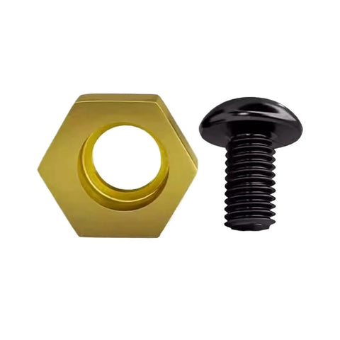 Hex Cam Workholding Clamp Set Of Six Stainless Steel Eccentric Fixtures With Nuts For Fast And Solid Clamping In Milling And Drilling Applications Works With M4 To M16 Threaded Bolts Easy One Hand Operation And Boosts Production Capacity, shown with hexagonal nut and bolt.