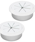 2 Inch White Desk Cable Grommet Set Flower Shaped Desk Hole Covers For Cables ABS Plastic Cord Management Grommets