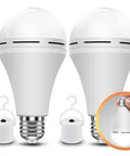 Rechargeable Battery Powered Emergency Light Bulbs 15W 80W Equivalent 6000K Cool White 1500mAh with hooks and base