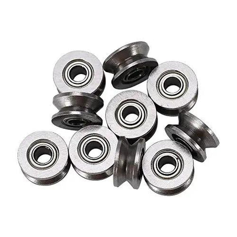 10Pcs U624ZZ U Ball Bearings Double Shielded Carbon Steel For Rail Track Linear Motion Tiny Yet Tough Mini Bearings Built To Ride Rails Great For Pulleys And Guides In Robotics And Conveyors arranged flat