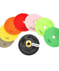 8 Piece Diamond Polishing Pad Set in Grits with Backer Pad from 4 Inch Variable Speed Wet Polisher Kit for Granite and Concrete