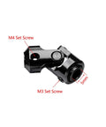 Beefy Steel Cut To Length Drive Shaft With Universal Joint For 68 To 229mm Length RC Crawler LCG Rigs Capra SCX10 Pro Two Pack Black CNC Machined Stainless Steel With Spline Engagement Fits 5mm Output Includes 4mm Set Pins For Pinion And Transmission. black CNC machined RC drive shaft UJ, 5mm output, M3/M4 set screws