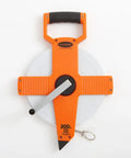 165-Foot Nylon Coated Steel Tape Measure With Zero Point At Tape End And Hook End, Graduations 1/10 And 1/100, Heavy-Duty Double-Screw Housing
