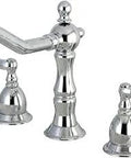 Heritage Widespread Lavatory Faucet In Polished Chrome Built To Last With Solid Brass Construction, Drip-Free Ceramic Disc
