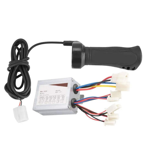 Beefy 500W Brushed Motor Speed Controller With Plug And Play Throttle Grip For Electric Bicycles Scooters And Tricycles 24V Compatible High Efficiency Circuit Board Delivers Smooth Throttle Response And Solid Overload Protection