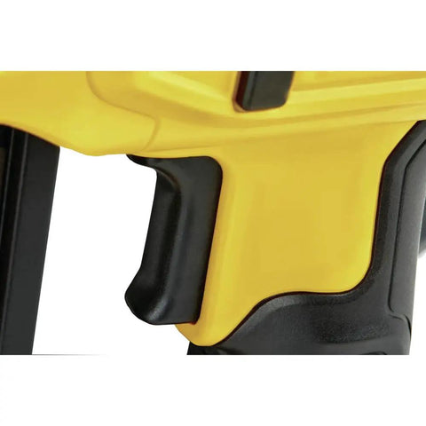 Close-up of the extended trigger on 20V Cordless Stapler Kit For Cables With Center LED Light, Pro Grade fastening tool