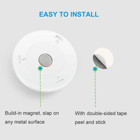 Installation of Upgraded 3.15 Inch Motion Sensor LED Light Stick On Battery Powered Night Lights For Closet Stair Under Cabinet Hallway And Kitchen White Pack Of 6 Cordless Auto On No-Brainer Brightness with magnet and tape