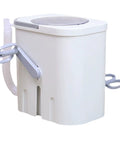 Hand Cranked Portable Washing Machine For Off Grid Camping And Rv Life Non Electric Manual Laundry Scrubber, compact with drain hose.