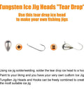 Killer 20 Pack Tungsten Teardrop Jig Heads Without Hooks, Heavy 97 Percent Alloy DIY Welding Bodies Sweet For Ice Fishing, Unpainted 4mm
