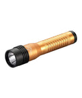 Strion LED HL Flashlight Orange Light Only With 500 Lumens, Three Modes High Medium Low Plus Strobe, C4 LED, side view